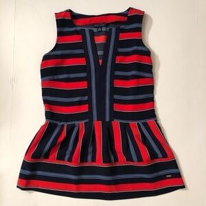 Tommy Hilfiger Red/Blue Sleeveless Top Size XXS